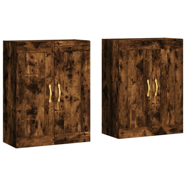 vidaXL Wall Mounted Cabinets 2 pcs Smoked Oak Engineered Wood