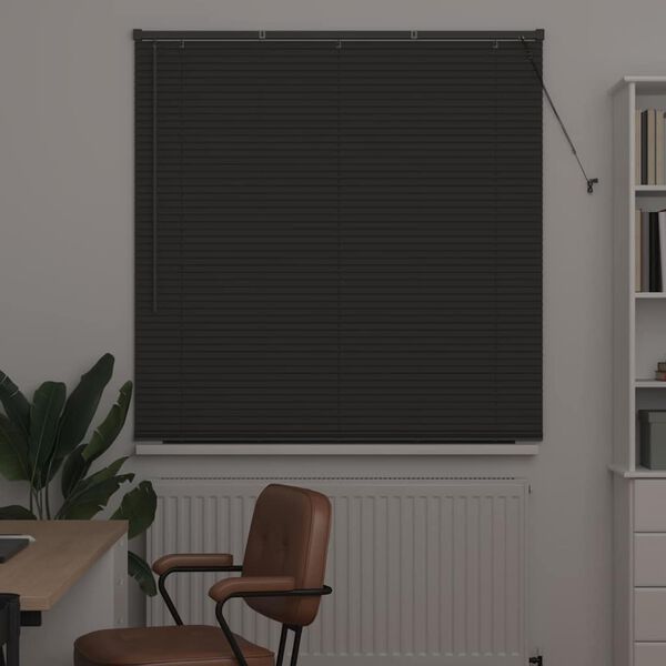 vidaXL Window Blind with Curtains Manual Dark grey Aluminium