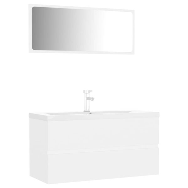 vidaXL Bathroom Furniture Set White Engineered Wood