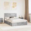 vidaXL Storage Bed Concrete Grey 140 x 190 cm Engineered Wood