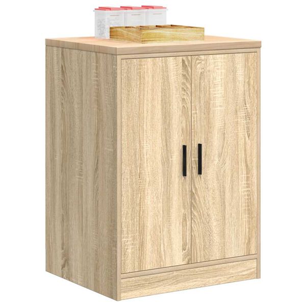 vidaXL Garage Storage Cabinet Sonoma Oak 60x51x85 cm Solid Wood Pine