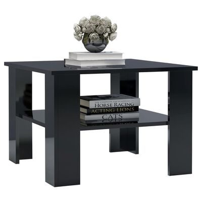 vidaXL Coffee Table High Gloss Black 60x60x42 cm Engineered Wood