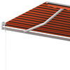 vidaXL Manual Retractable Awning with Posts 6x3.5 m Orange and Brown