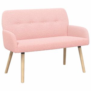 vidaXL 2 Seater Sofa with Solid Wood Legs Pink Boucl&eacute;