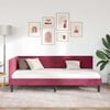 vidaXL Corner Bed Frame with Headboard Wine Red 100 cm x 200 cm Velvet