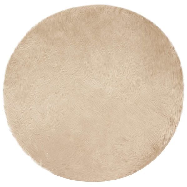 vidaXL Faux Sheepskin Rug Tafalla Beige &Oslash; 120 cm Polyester