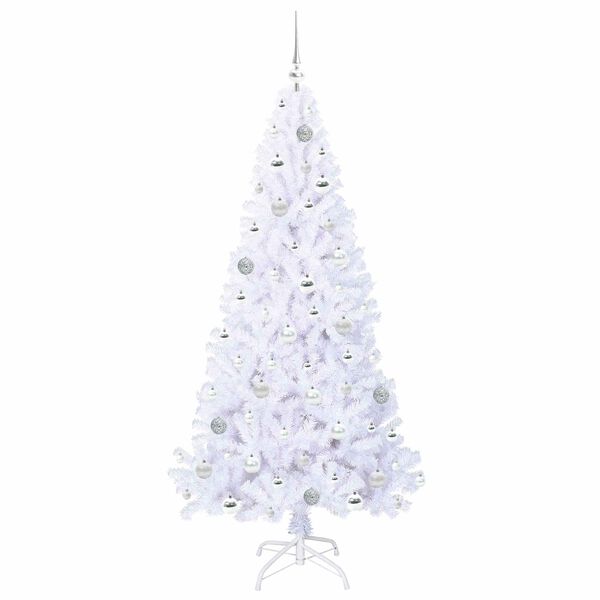 vidaXL Artificial Christmas Tree with Stand White 180 cm PVC and Steel