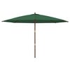 vidaXL Garden Parasol with Wooden Pole Green 400x273 cm