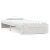 vidaXL Bed Frame without Mattress White Solid Wood 90x200 cm