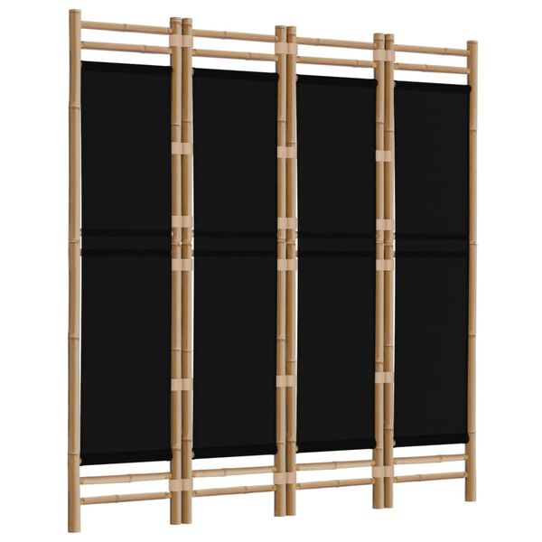 vidaXL Folding 4-Panel Room Divider 160 cm Bamboo and Canvas