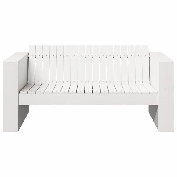 vidaXL Garden Sofa White 134 x 60 x 62 cm Solid Pine Wood