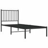 vidaXL Metal Bed Frame without Mattress with Headboard Black 75x190cm