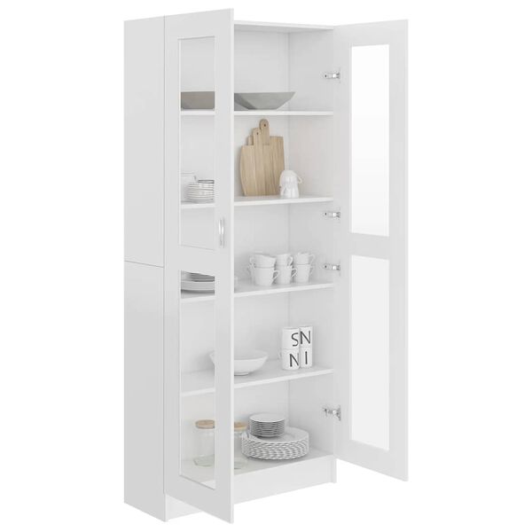 vidaXL Vitrine Cabinet White 82.5x30.5x185 cm Engineered Wood