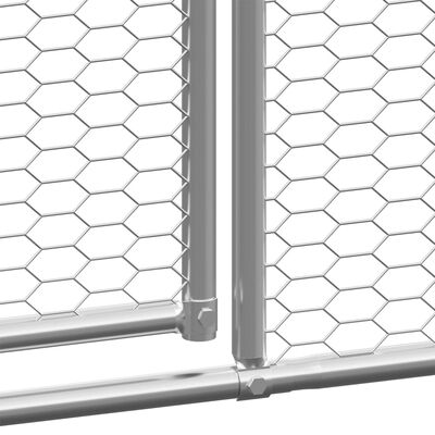 vidaXL Outdoor Chicken Cage 3x8x2 m Galvanised Steel