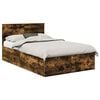 vidaXL Bed Frame Smoked Oak 135 x 190 cm Engineered Wood