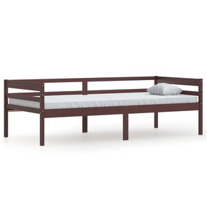 vidaXL Bed Frame without Mattress Dark Brown Solid Pinewood 90x200 cm