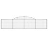 vidaXL Arched Gabion Baskets 30 pcs 300x30x60/80 cm Galvanised Iron