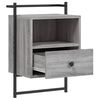 vidaXL Bedside Cabinets Wall-mounted 2 pcs Grey Sonoma 40x30x61 cm Engineered Wood