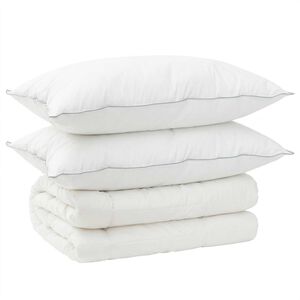 vidaXL Duvet and Pillow Set 3 pcs 200 x 200 cm 4 Seasons 300 GSM Wool