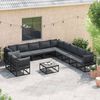 vidaXL Garden Sofa Set with Cushion 12 pcs Black Aluminium