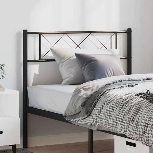 vidaXL Metal Replace Headboard Black 100 cm