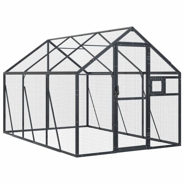 vidaXL Aviary Anthracite 1.79x3x1.85 m Aluminium