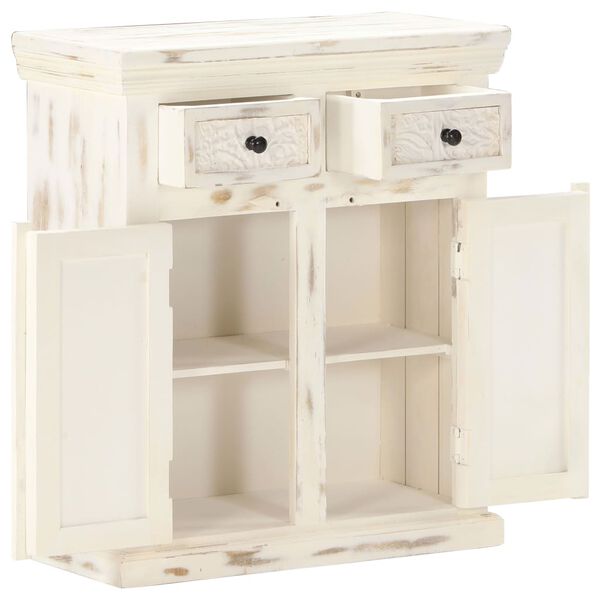 vidaXL Sideboard White 65x30x75 cm Solid Mango Wood