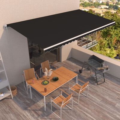vidaXL Automatic Retractable Awning 600x350 cm Anthracite