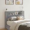 vidaXL Headboard Cabinet with LED Grey Sonoma 140 x 16.5 x 103.5 cm