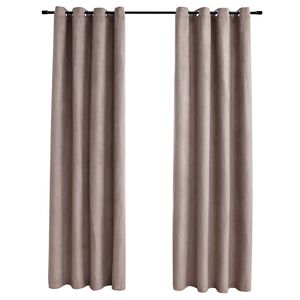 vidaXL Blackout Curtains with Metal Rings 2 pcs Taupe 140x175 cm