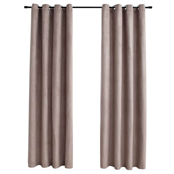 vidaXL Blackout Curtains with Metal Rings 2 pcs Taupe 140x175 cm