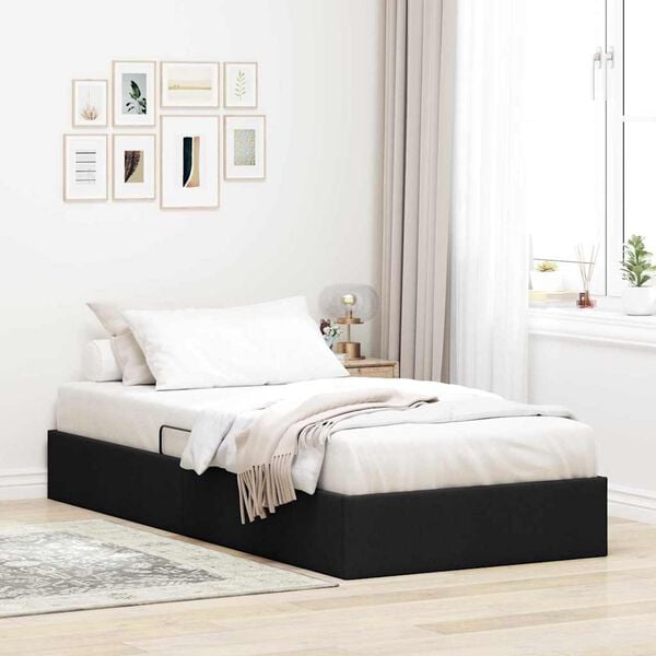vidaXL Storage Bed with Mattress with Storage Black 90 x 190 cm Fabric