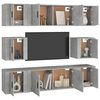 vidaXL 8 Piece TV Cabinet Set Concrete Grey Engineered Wood