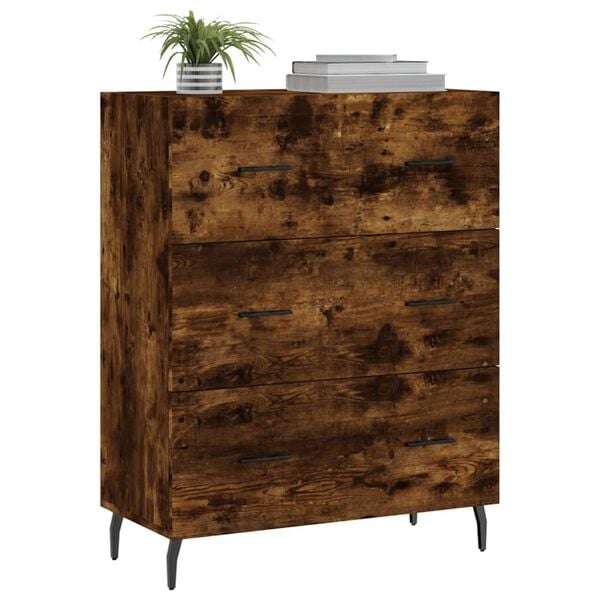 vidaXL Sideboard Smoked Oak 69.5x34x90 cm Engineered Wood