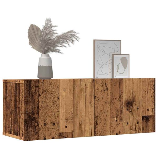 vidaXL TV Cabinets Wall-mounted 2 pcs Old Wood 80x30x30 cm