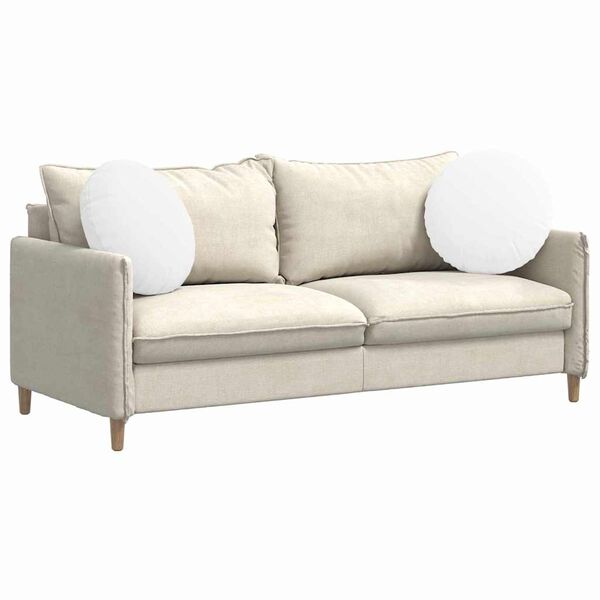 vidaXL Seat Cushions 2 pcs White Ø50 x 19 cm Fabric