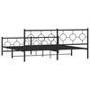 vidaXL Metal Bed Frame without Mattress with Footboard Black 193x203cm