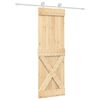 vidaXL Sliding Door Natural and White 70 x 210 cm Solid Pine Wood