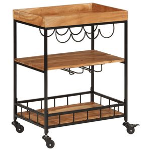 vidaXL Bar Cart 60x40x80 cm Solid Wood Acacia and Iron