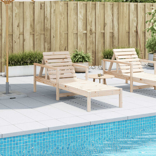 vidaXL Sun Lounger 199.5x62x55 cm Solid Wood Pine