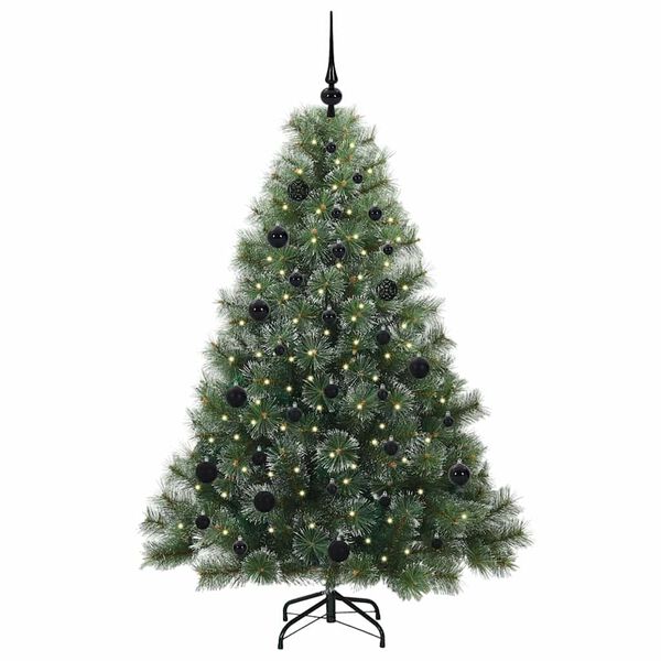 vidaXL Artificial Christmas Tree with 150 LEDs Green 150 cm PE and PVC