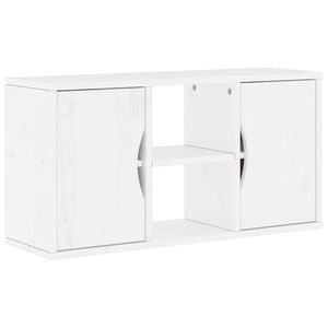vidaXL TV Cabinet &ldquo;ODDA&rdquo; White 79x24x40 cm Solid Wood Pine