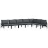 vidaXL Garden Sofa Set 7 pcs Black Steel