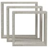 vidaXL Wall Cube Shelves 3 pcs Concrete Grey