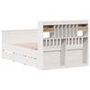 vidaXL Bookcase Bed without Mattress White 135x190 cm Double Solid Wood Pine