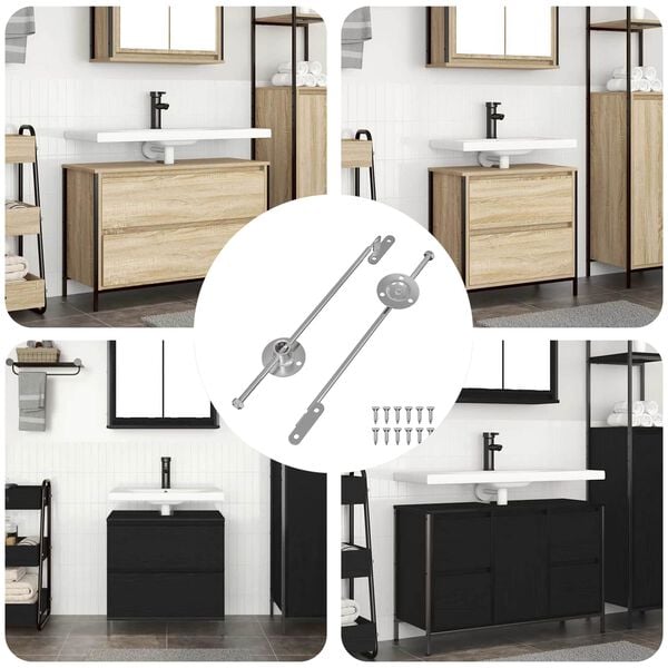 vidaXL Pull Rod Hinge 2 pcs Silver 190 mm Iron