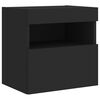 vidaXL TV Wall Cabinet with LED Lights Black 40x30x40 cm