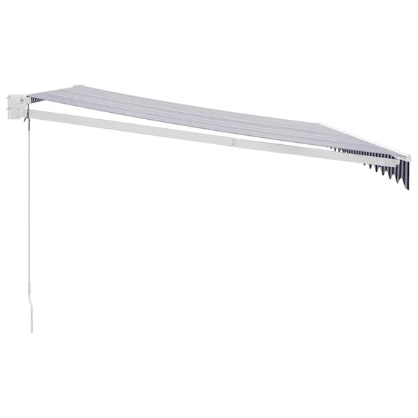 vidaXL Retractable Awning Blue and White 4.5x3 m Fabric and Aluminium