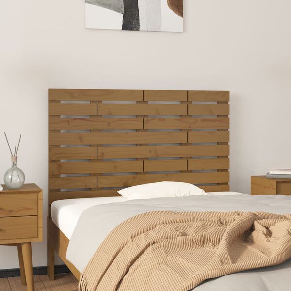vidaXL Wall Headboard Honey Brown 96x3x63 cm Solid Wood Pine