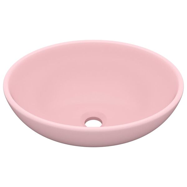 vidaXL Luxury Basin Oval-shaped Matt Pink 40x33 cm Ceramic